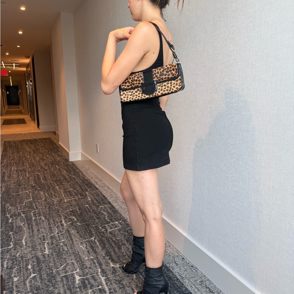 Cache Leopard Print Shoulder Bag